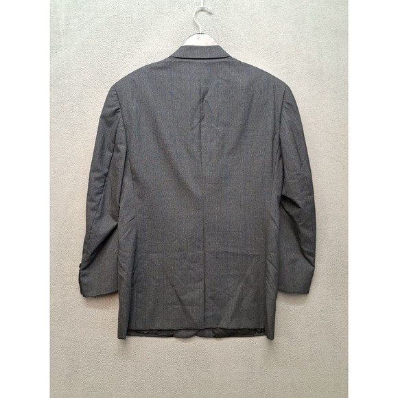 Vintage Burberry Men's Wool Sport Coat Blazer Charcoal Gray Windowpane Size 42S - Picture 9 of 9